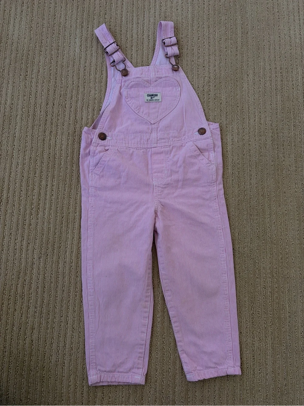 OshKosh B'gosh Pink Corduroy Heart-Pocket Overalls